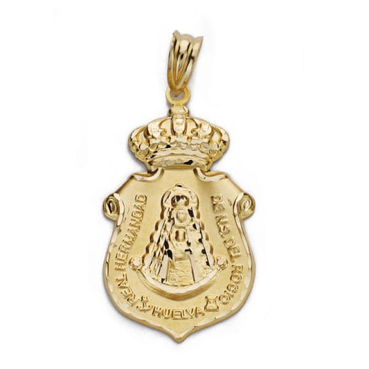 18K Yellow Gold El Rocío Crest Pendant — 30 mm