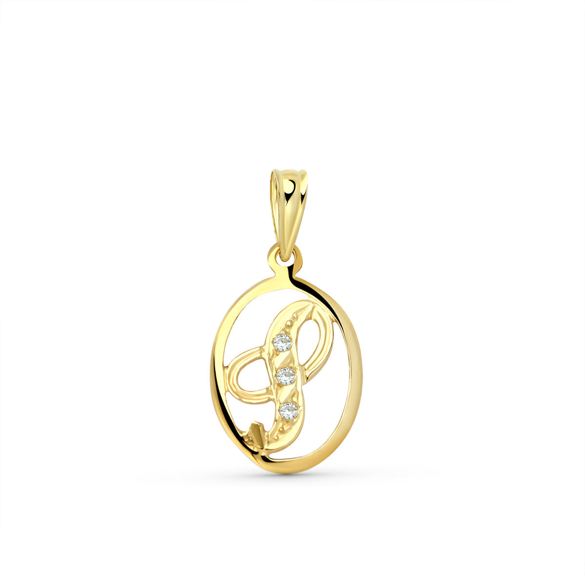 18K Yellow Gold Cubic Zirconia Pendant