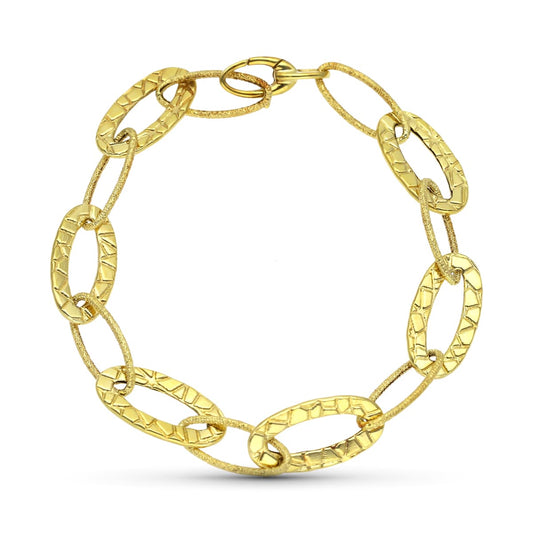 18K Yellow Gold Oval Link Bracelet