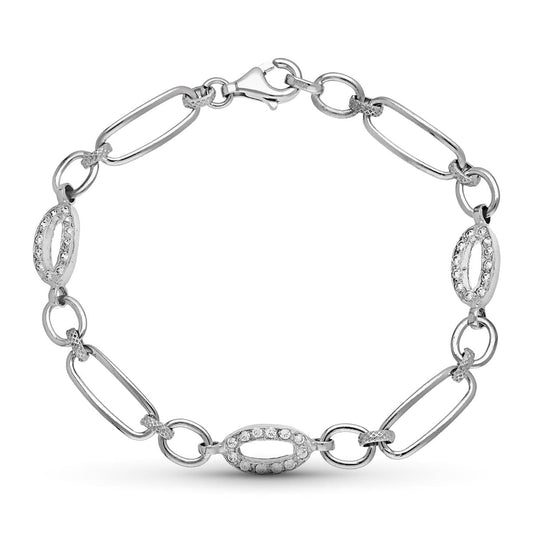 18K White Gold Cubic Zirconia Bracelet