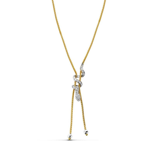 18K Two-Tone Gold Snake Motif Necklace — 45 cm