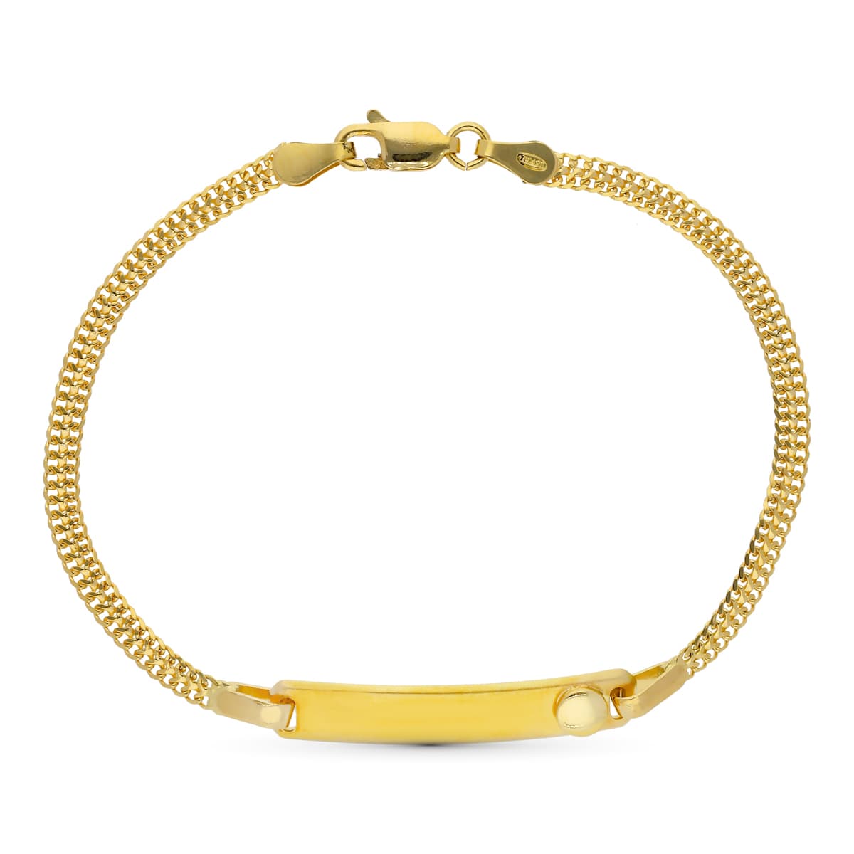18K Two-Tone Gold ID Bracelet — 17 cm