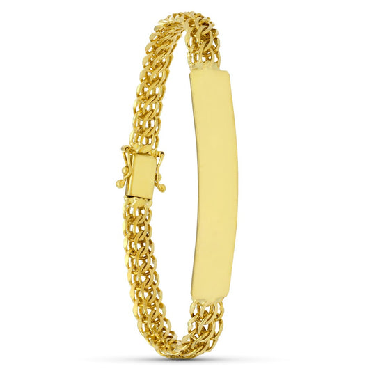 18K Yellow Gold Caraqueña ID Bracelet — 19 cm, 7 mm
