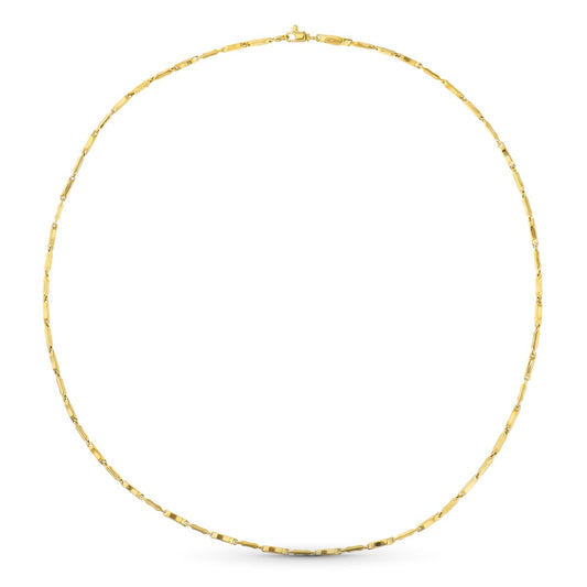 18K Yellow Gold Hollow Section Chain — 60 cm, 2.5 mm