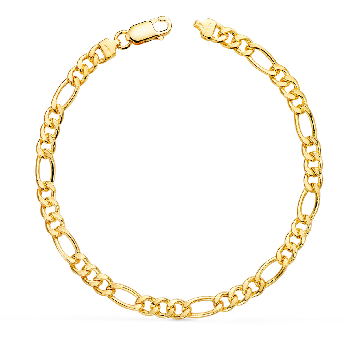 18K Yellow Gold 3+1 Link Bracelet — 19 cm, 4.75 mm