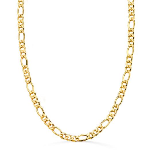 18K Yellow Gold Hollow 3+1 Link Chain — 60 cm, 5.5 mm