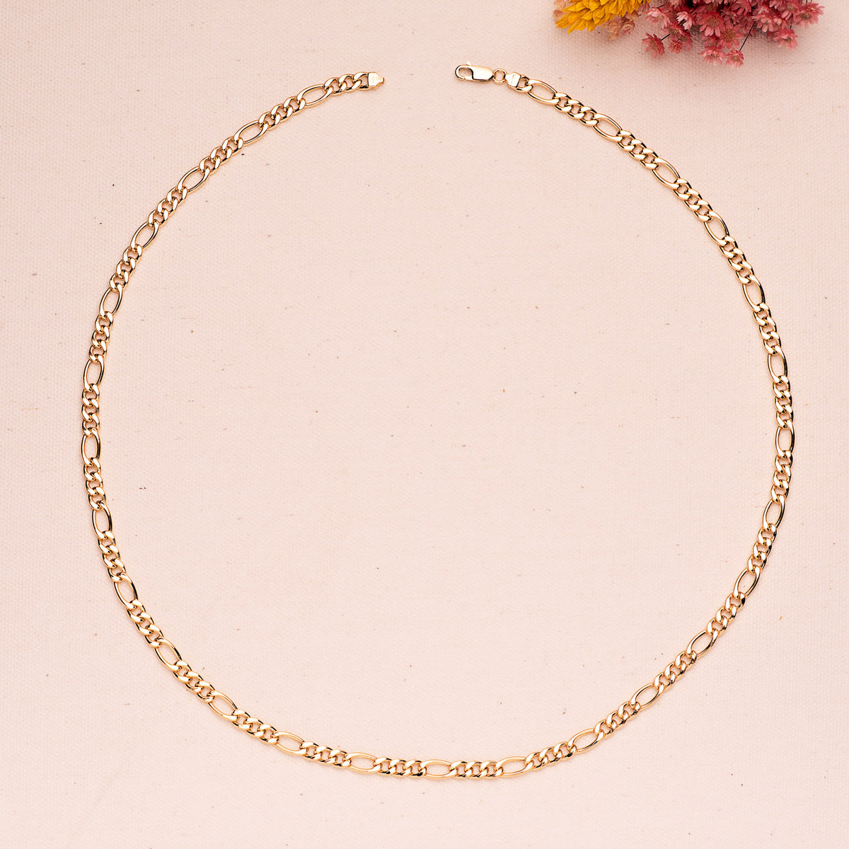 18K Yellow Gold Hollow 3+1 Link Chain — 60 cm, 5.5 mm
