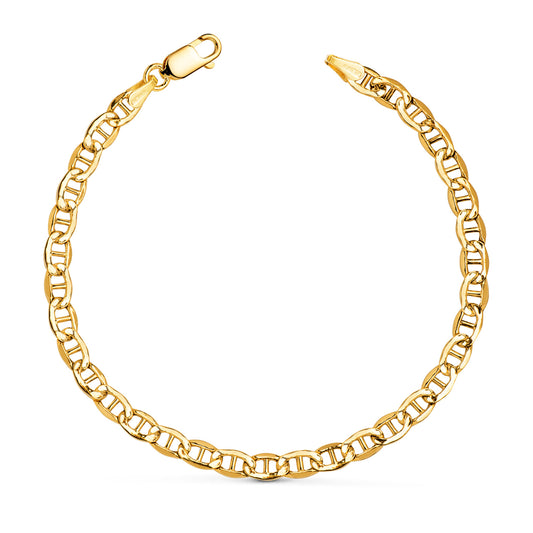18K Yellow Gold Hollow Anchor Bracelet — 19 cm, 4.2 mm