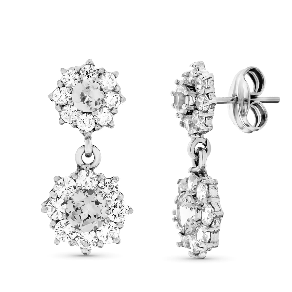 18K White Gold Earrings with Cubic Zirconia