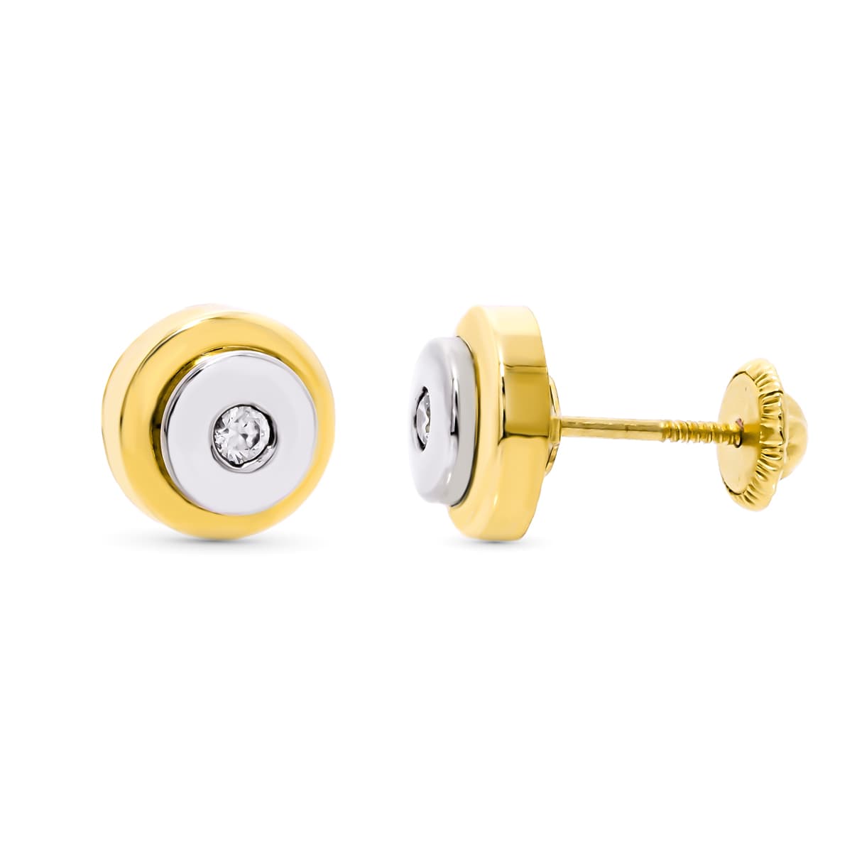 18K Gold Earrings with Cubic Zirconia