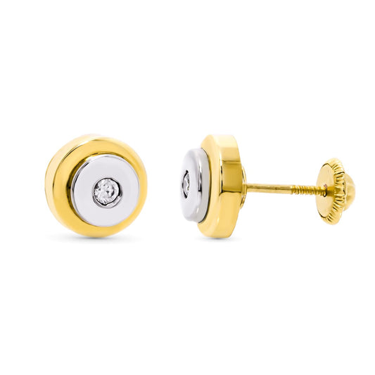18K Gold Earrings with Cubic Zirconia