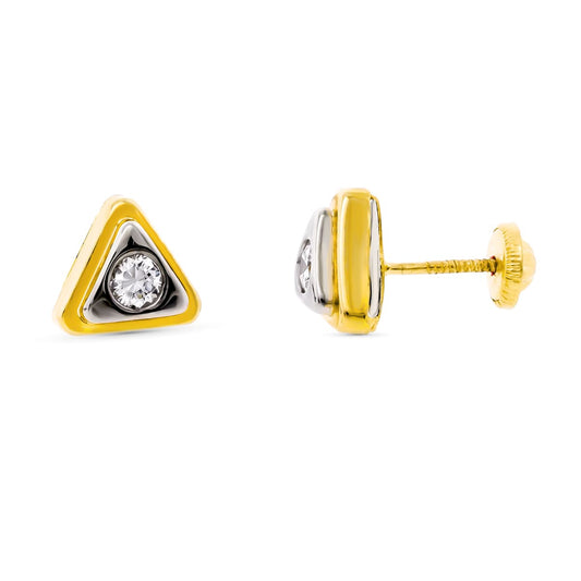 18K Gold Earrings with Cubic Zirconia