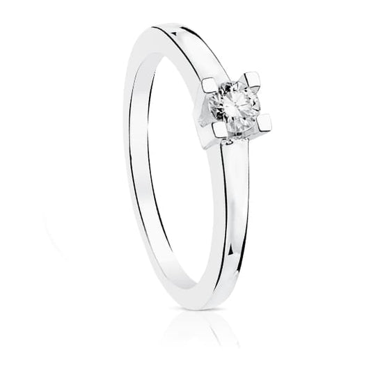 18K White Gold Solitaire Ring