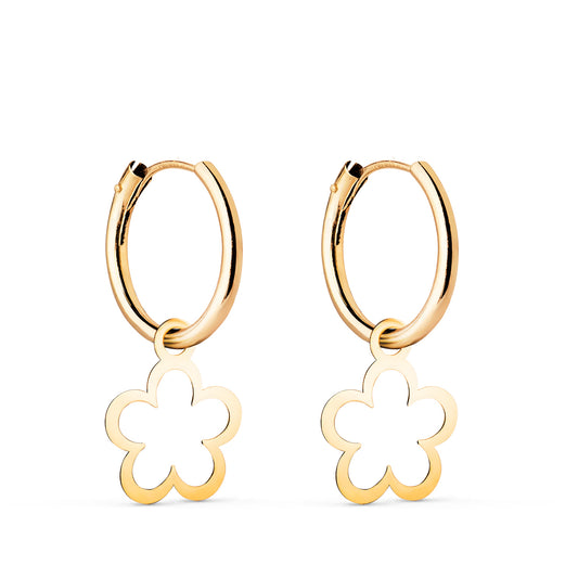 18K Yellow Gold Hoop Earrings