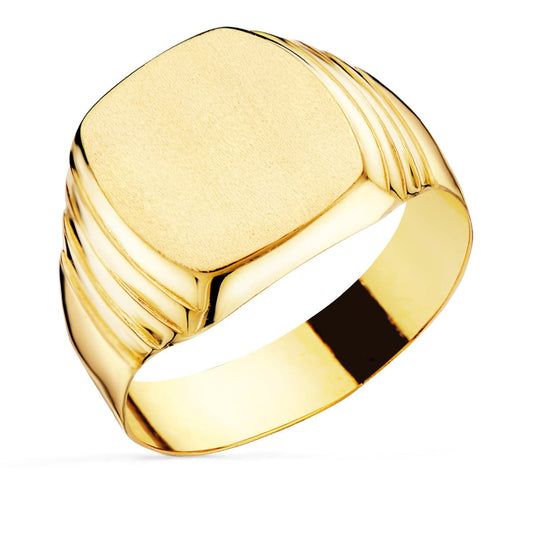 Engravable 18K Yellow Gold Signet Ring
