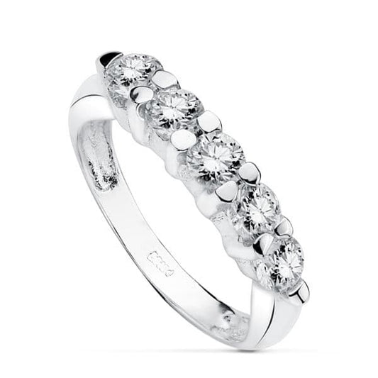 18K White Gold Ring with Cubic Zirconia