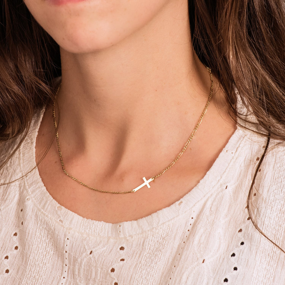 18K Yellow Gold Cross Chain