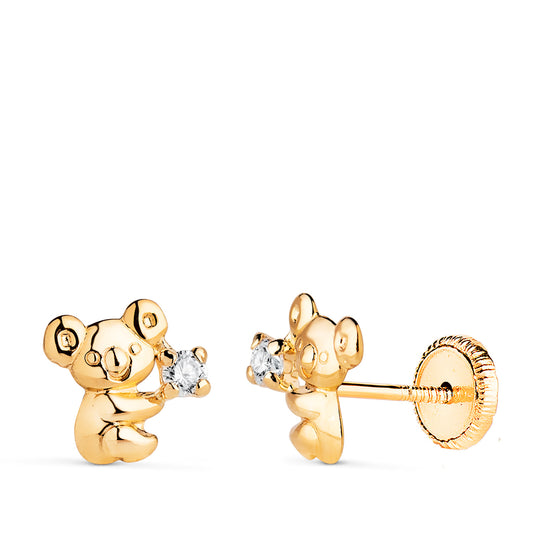 18K Yellow Gold Earrings with Cubic Zirconia