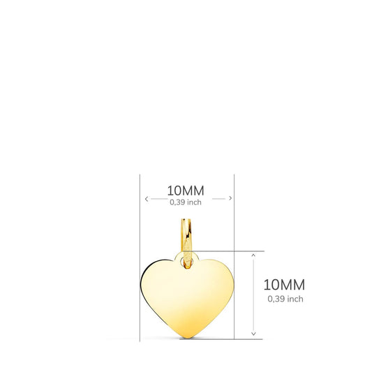 18K Yellow Gold Heart Pendant