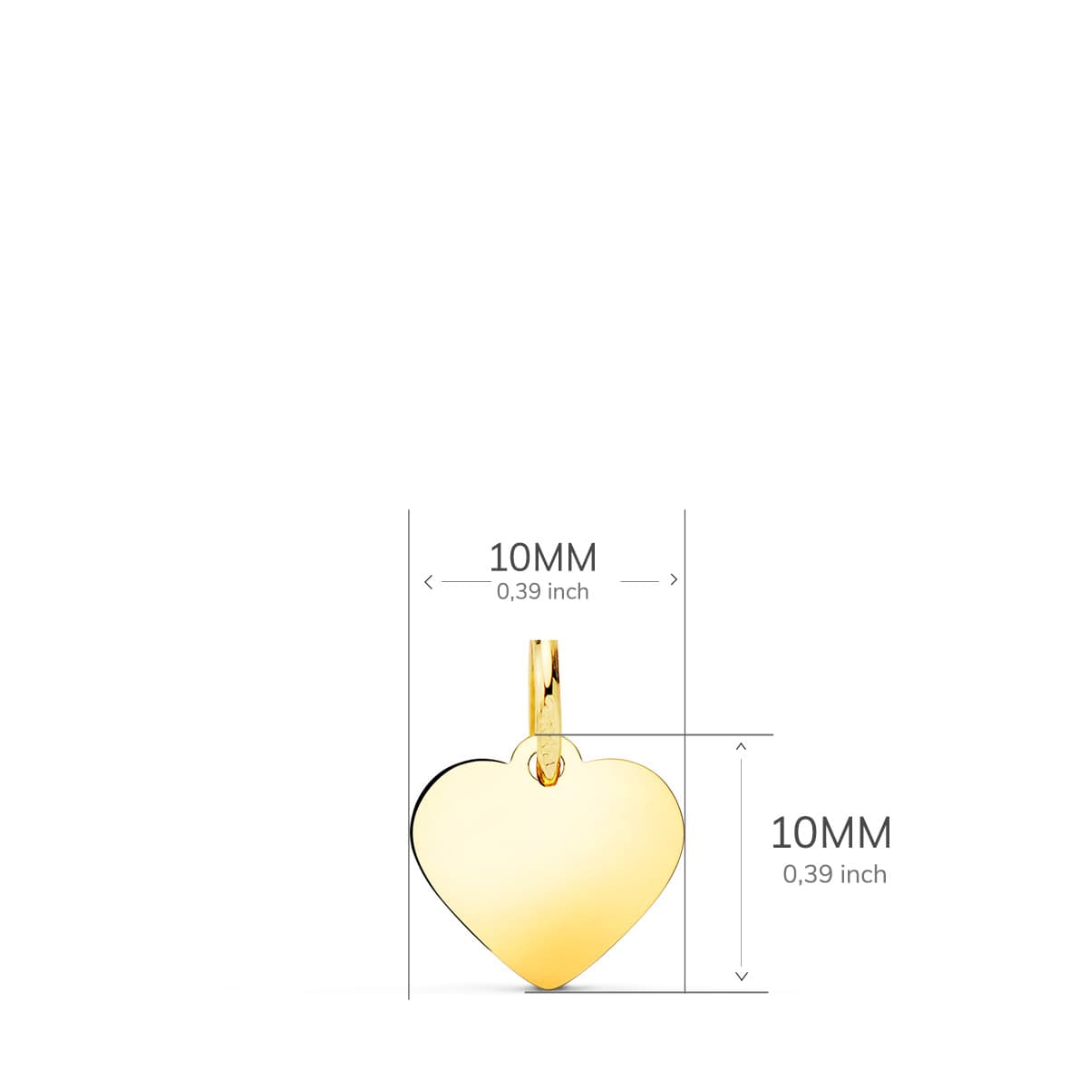 18K Yellow Gold Heart Pendant