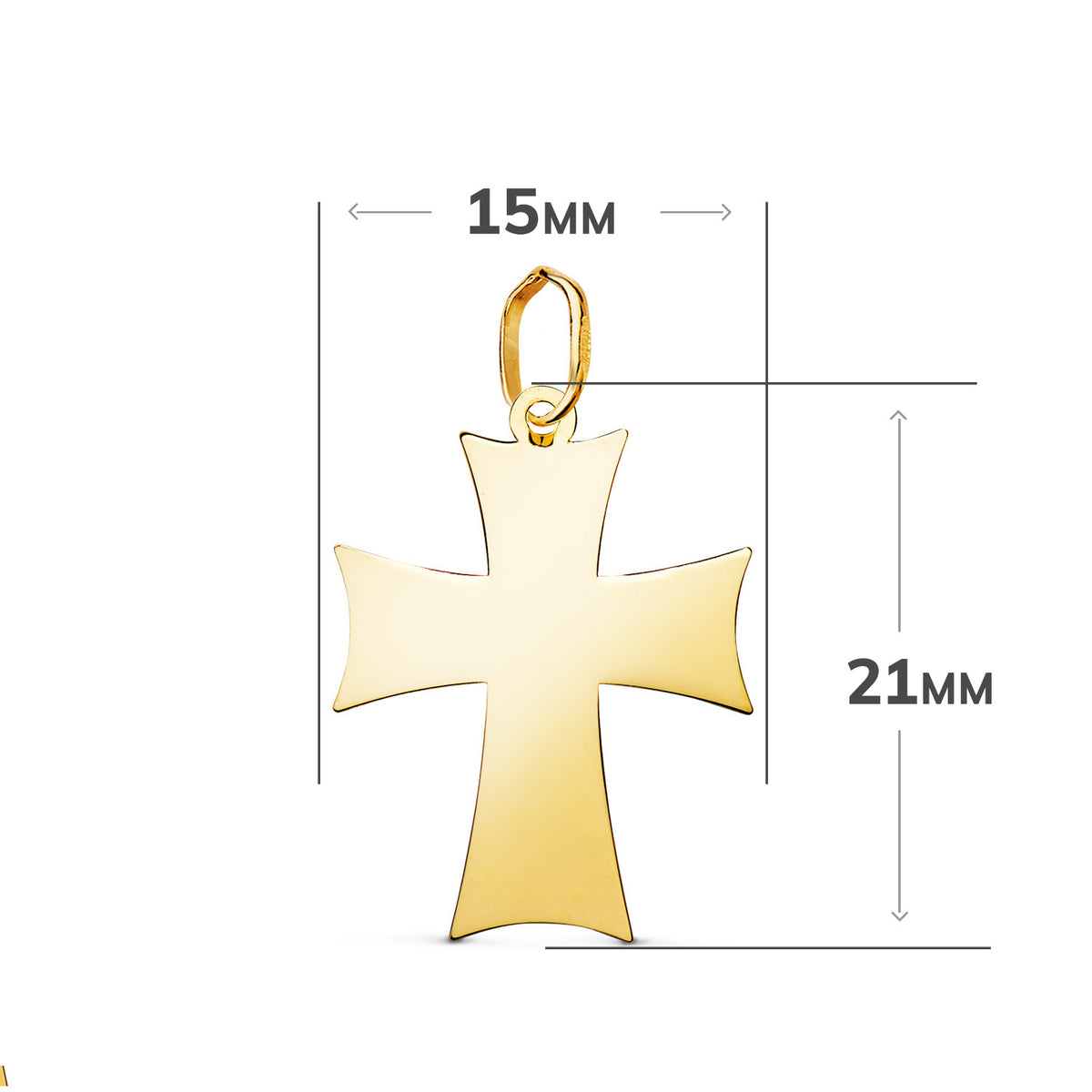 18K Yellow Gold Cross Pendant