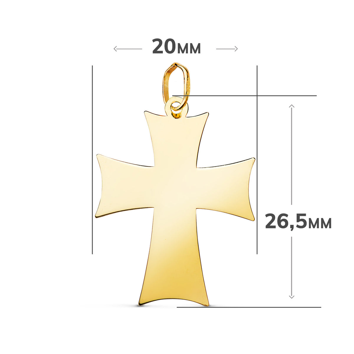 18K Yellow Gold Cross Pendant