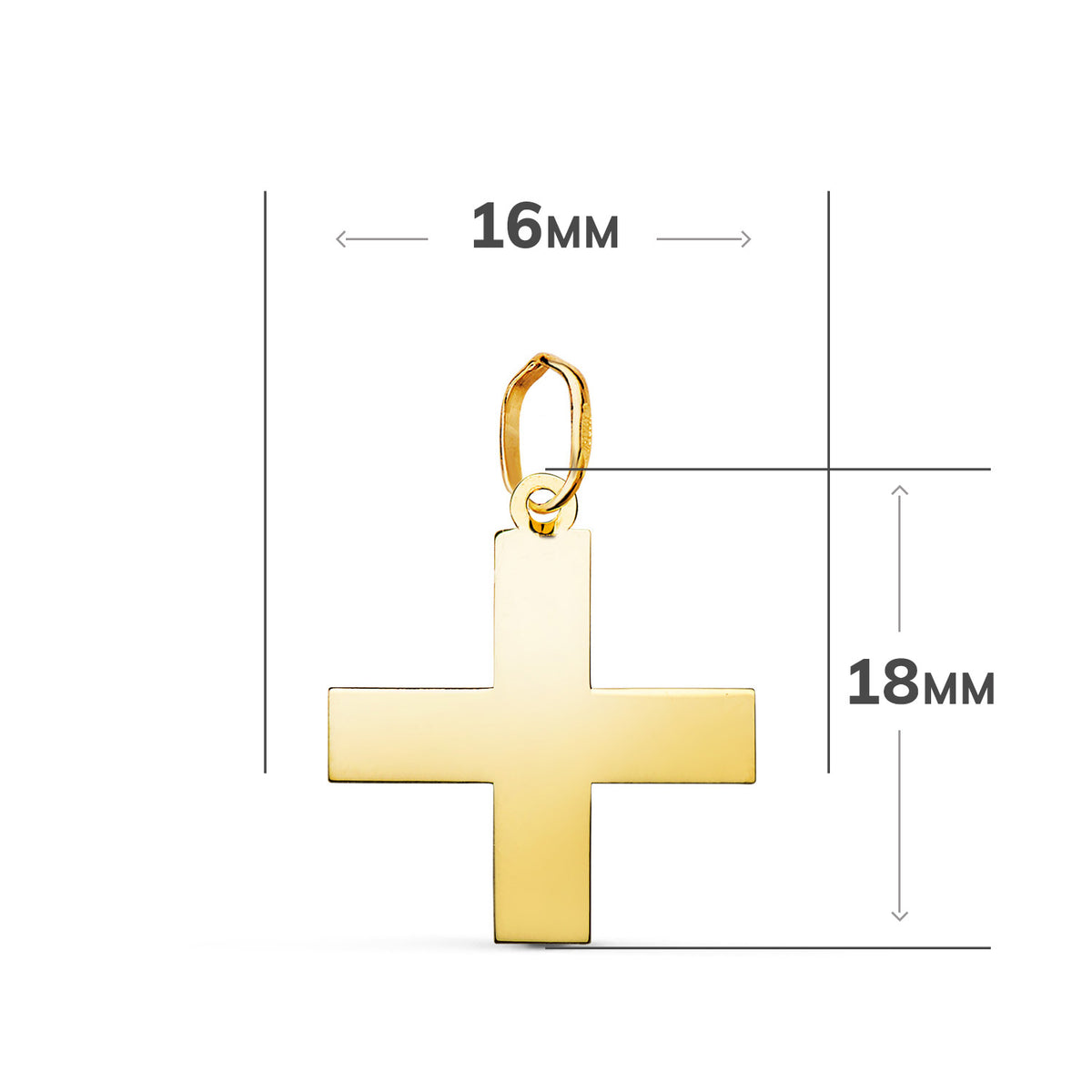 18K Yellow Gold Cross Pendant