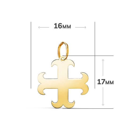 18K Yellow Gold Cross Pendant