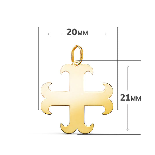 18K Yellow Gold Cross Pendant