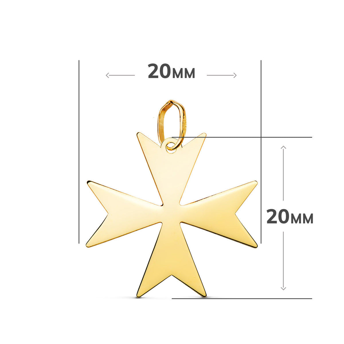 18K Yellow Gold Cross Pendant