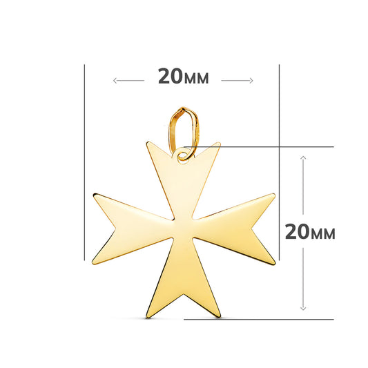 18K Yellow Gold Cross Pendant