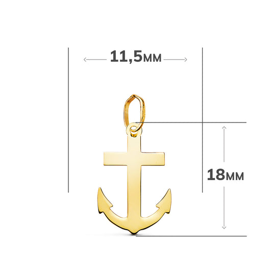18K Yellow Gold Cross Pendant