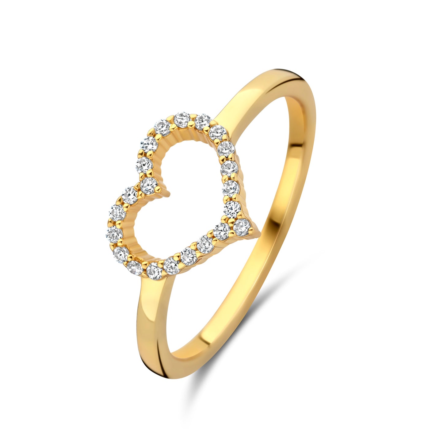Golden Heart Ring – Gold-Plated Silver
