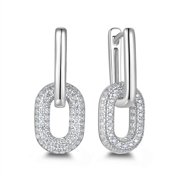 Elegant Drop Hoop Earrings – Gold-Plated Silver