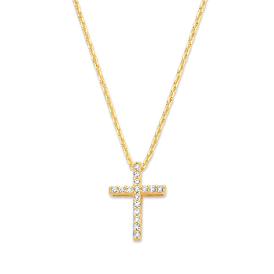 Faith Cross Necklace – 14K Gold