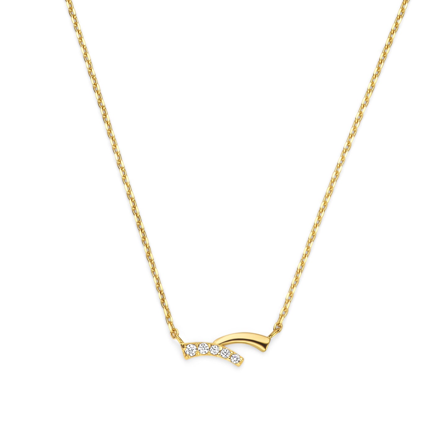 Zirconia Pendant Necklace – 14K Gold