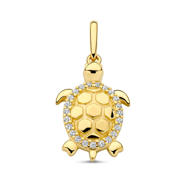 Protective Turtle Pendant – 14K Gold