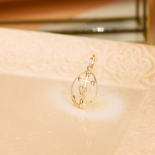 18K Yellow Gold Cross Pendant
