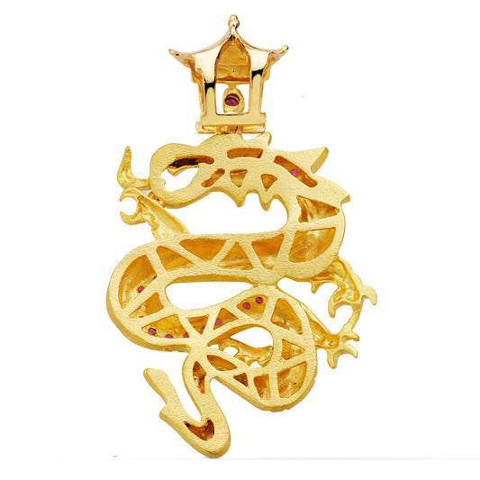 18K Yellow Gold Pendant with Cubic Zirconia