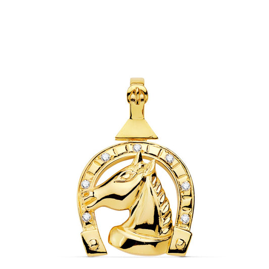18K Yellow Gold Pendant with Cubic Zirconia
