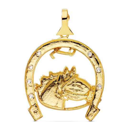 18K Yellow Gold Pendant with Cubic Zirconia