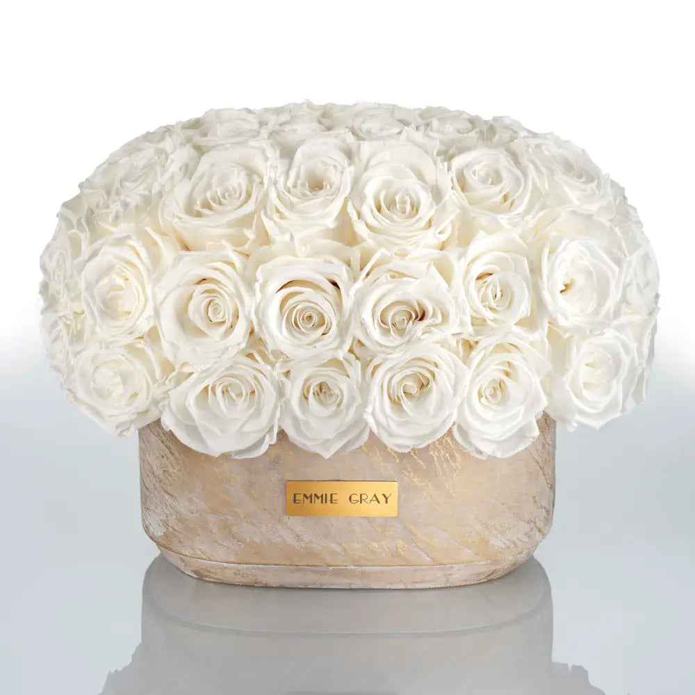 Premium Solid Splendid Infinity - M – Preserved Roses Up to 3 Years – Jewelry Pure White by Flor de Oro | Customizable Luxury Jewelry
