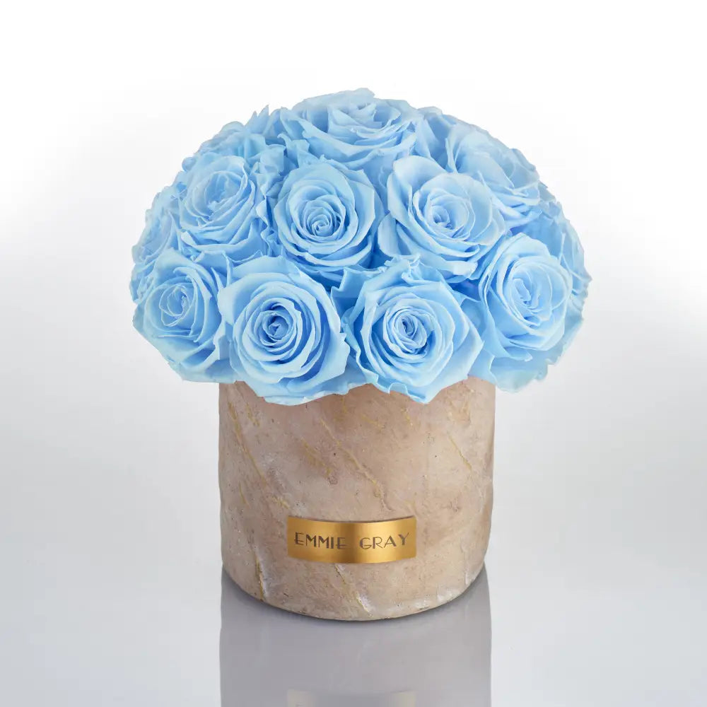 Premium Solid Splendid Infinity M – Preserved Roses Up to 3 Years – Jewelry Baby Blue by Flor de Oro | Customizable Luxury Jewelry