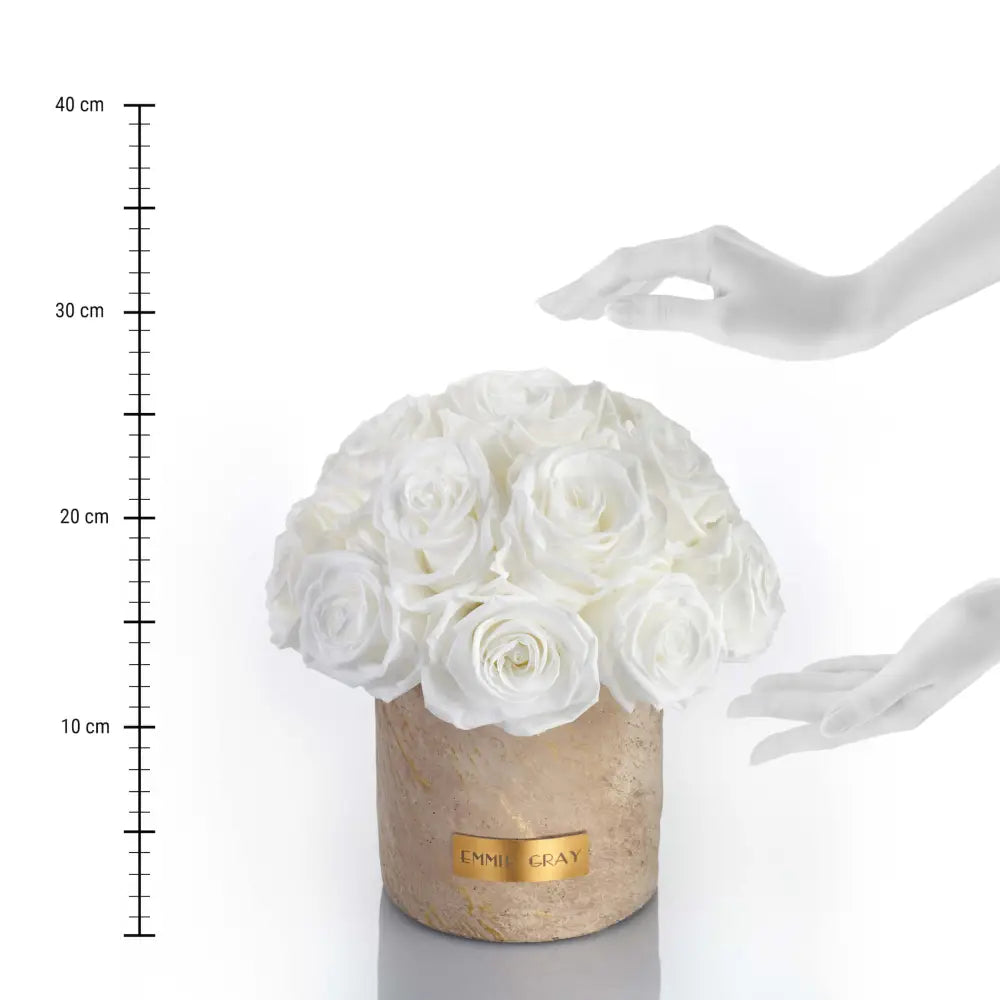 Premium Solid Splendid Infinity M – Preserved Roses Up to 3 Years – Jewelry Pure White by Flor de Oro | Customizable Luxury Jewelry