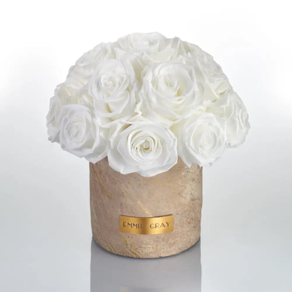 Premium Solid Splendid Infinity M – Preserved Roses Up to 3 Years – Jewelry Pure White by Flor de Oro | Customizable Luxury Jewelry