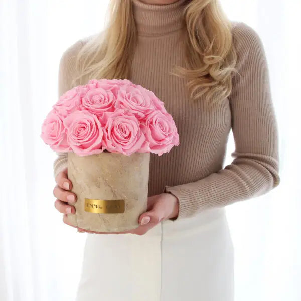Premium Solid Splendid Infinity M – Preserved Roses Up to 3 Years – Jewelry Bridal Pink by Flor de Oro | Customizable Luxury Jewelry