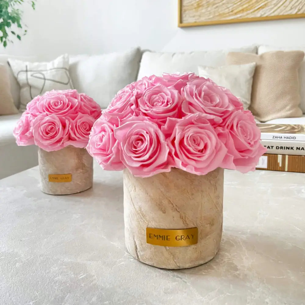 Premium Solid Splendid Infinity M – Preserved Roses Up to 3 Years – Jewelry Bridal Pink by Flor de Oro | Customizable Luxury Jewelry