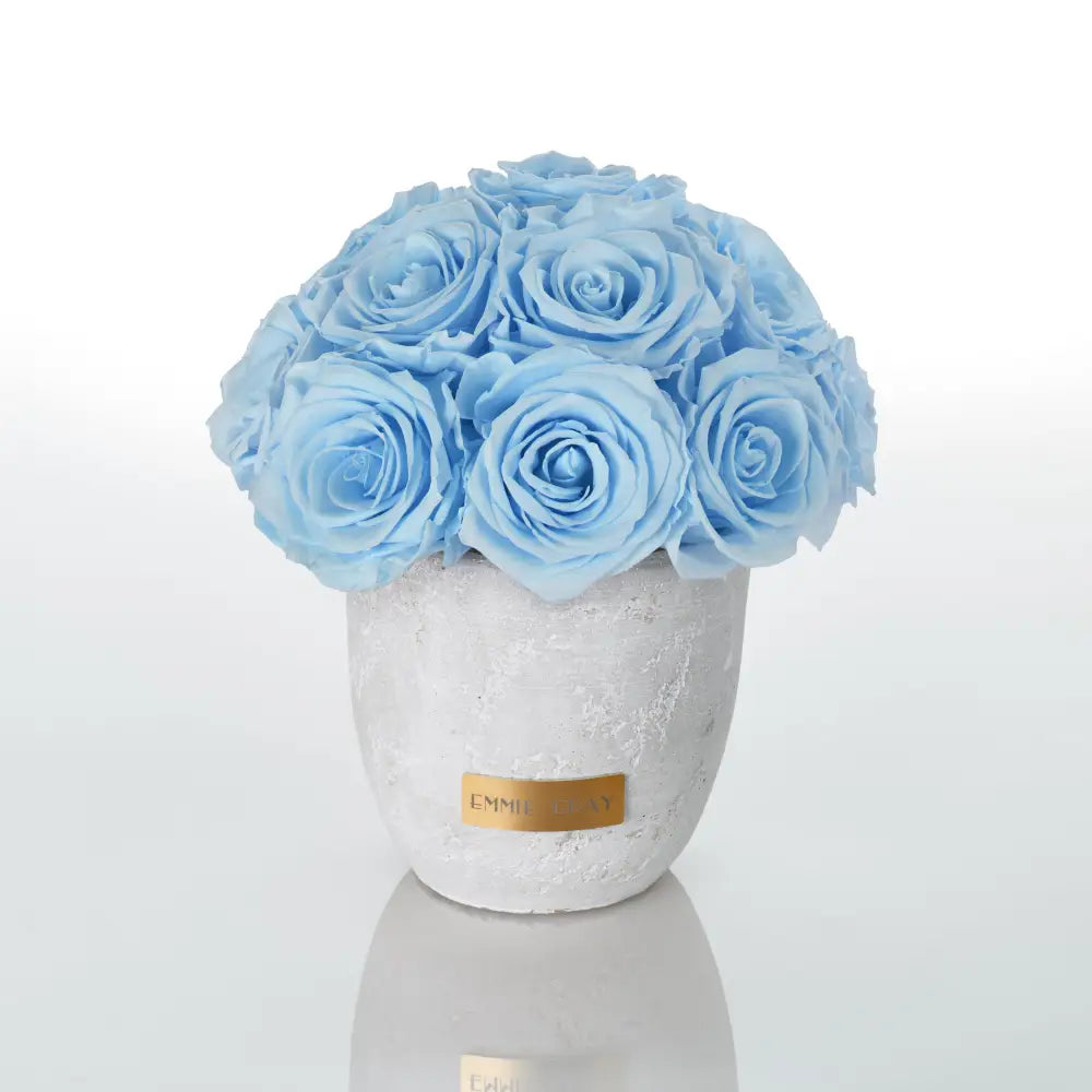 Premium Solid Splendid Infinity S – Preserved Roses Up to 3 Years – Jewelry Baby Blue by Flor de Oro | Customizable Luxury Jewelry
