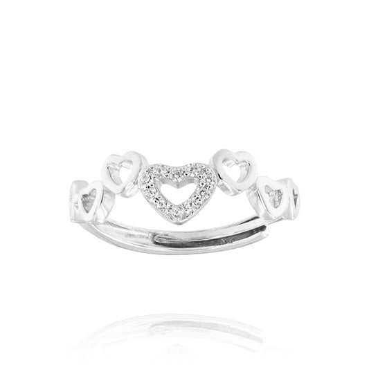 Ring mit Kristallherzen