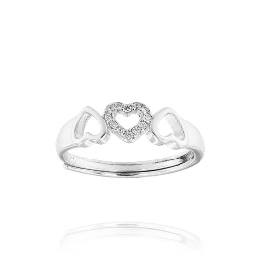 Anillo de plata radiante
